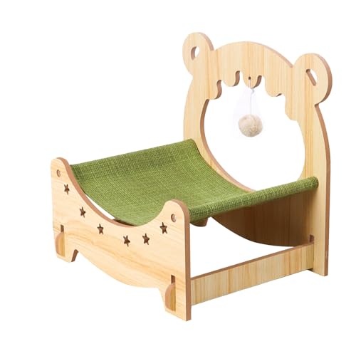 Katzenbett, Katzenkratzbett, Mehrzweck-Haustierbett für Alle Jahreszeiten, Universelles Hängedesign, Großes Platzangebot aus Holz für den Innenbereich (Klein) von Fonzci