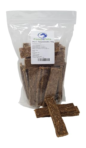 Food4Pets Fleischstreifen aus Pferdefleisch Hundeleckerli 750g – leckere Kaustreifen für Hunde von Food4Pets