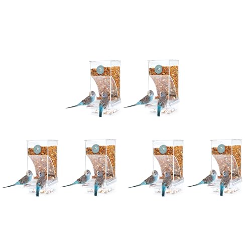Foollusiie 6 St¨¹ck Vogelfutterspender Vogelfutterk?fig Transparent Sittich Saatbeh?lter Futterspender von Foollusiie
