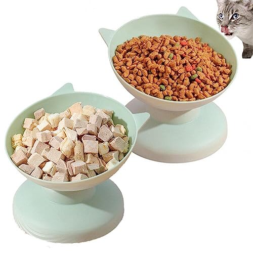 Erhöhte Katzenschalen, 2 Stcs Haustier Feeding Bowl Abnehmbar Angehobene Katzenschüssel Anti-Fall-katzenpapier-Feeder-fütterung Pet Fütterung Wasserversorgungen von Fopytu