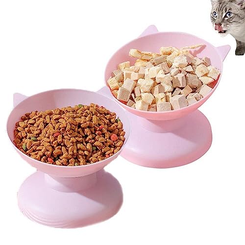 Erhöhte Katzenschalen, 2 Stcs Haustier Feeding Bowl Abnehmbar Angehobene Katzenschüssel Anti-Fall-katzenpapier-Feeder-fütterung Pet Fütterung Wasserversorgungen von Fopytu
