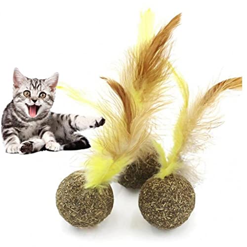 Katzenspielzeugkugeln, 3 Pcs Catnip Toys Ball Behandeln Kauspielzeugkatze Interaktives Spielzeug Weicher Für Katzen Kätzchen Innen Im Freien von Fopytu