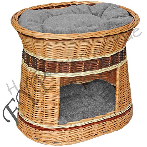 ForYourProtection Katzenkorb Katzenturm mit Kissen Weidenkorb Korbgeflecht Weide Kissen KTNT ForYourProtection Katzenkorb Katzenturm mit Kissen Weidenkorb Korbgeflecht Weide Kissen KTNT von ForYourProtection