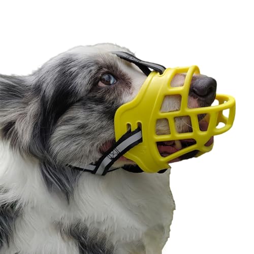 Maulkorb FüR Hunde,Atmungsaktive Gesichtsmaske FüR Hunde,Hundemaulkorb Aus Kunststoff,Verstellbarer Schlaufe,Komfortabel Und Weich,Resistent Gegen Abrieb,Verhindert BeißEn,Bellen Und Kauen von ForceRoute