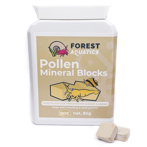 Forest Aquatics 50 x Pollen Calcium Mineral Blockfutter für Garnelen Schnecken Plecos Krabben Neriten Ramshorns von Forest Aquatics