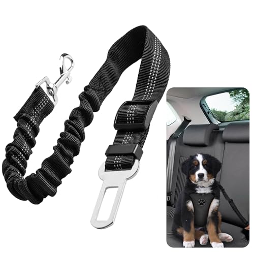 Verstellbarer Auto-Sicherheitsgurt für Hunde, Haustier-Sicherheitsgurt mit elastischem Band, Hundegeschirr für Reisen, Schwarz, 50,8 - 73,7 cm lang Verstellbarer Auto-Sicherheitsgurt für Hunde, Haustier-Sicherheitsgurt mit elastischem Band, Hundegeschirr für Reisen, Schwarz, 50,8 - 73,7 cm lang von ForestM