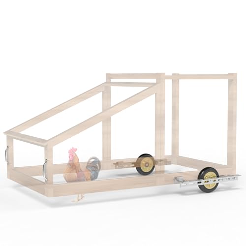 Forestchill Hühnerstall-Rollen-Set mit Griffen, 2 Stück, robuste Rollen mit Griffen, universelles Hühner-Traktor-Rad-Kit für einfaches Anheben und Bewegen, tragbares Hühnerstall-Zubehör von Forestchill