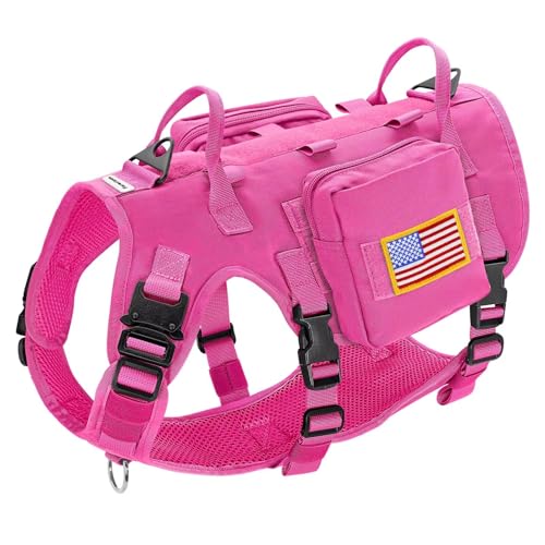 Forestpaw Hundegeschirr, taktisches Hundegeschirr mit Griff, kein Ziehen, Militär-Stil, Weste, mit Taschen, verstellbar für mittelgroße und große Hunde, Hot Pink, Brustumfang 54,6–114,3 cm Forestpaw Hundegeschirr, taktisches Hundegeschirr mit Griff, kein Ziehen, Militär-Stil, Weste, mit Taschen, verstellbar für mittelgroße und große Hunde, Hot Pink, Brustumfang 54,6–114,3 cm von Forestpaw