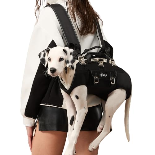 Hunderucksack – Wirbelsäulenfreundlich für kleine bis mittelgroße Hunde (4,1–8,2 kg), horizontales Design, Hundetrage mit verstellbaren Rückengurten, Beinausstiegskomfort für Reisen/Wandern/Radfahren von Forever Caring Together