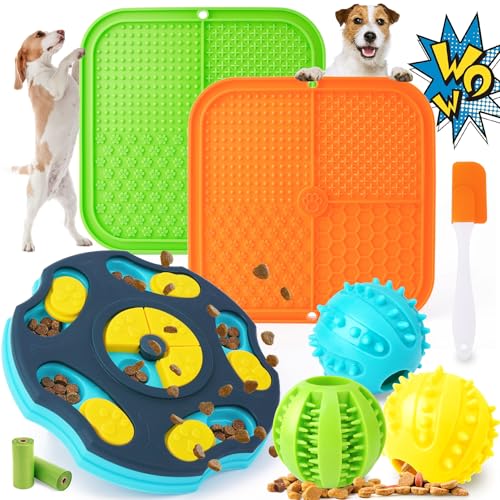 Forfon Allround-Hunde-Puzzle-Spielzeug-Set, interaktives Hundespielzeug, geistig stimulierendes Spielzeug für kleine bis mittelgroße intelligente Hunde mit Leckmatte und Leckmatte und Leckbällen, 9 von Forfon