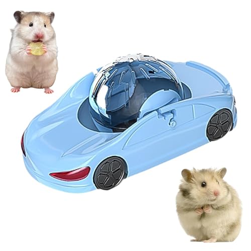 Hamsterball Sportwagen, interaktives Laufrad mit abnehmbarem transparentem Ball für kleine Haustiere, 3 Spielmodi, ideal für junge Rennmäuse und Zwerghamster (Rosa) (Blau) von ForgeAgo