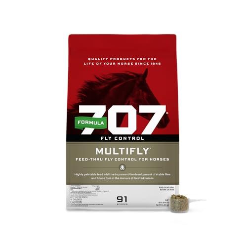 Formel 707 MultiFly Fly Fly Fly Control Pellets für Pferde - Leckere und sichere Fliegen Bevölkerungsreduktion (2,3 kg Eimer - 91 Portionen) von Formula 707