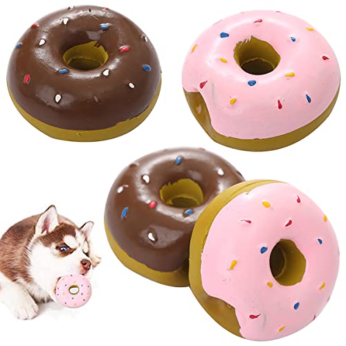 Forreen Hundespielzeug Unzerstörbar, 4 Stück Quietschendes Hundespielzeug in Donut-Form Latex Welpen Zahnen Spielzeug Niedliche Welpenspielzeug für Kleine Mittelgroße Hunde Forreen Hundespielzeug Unzerstörbar, 4 Stück Quietschendes Hundespielzeug in Donut-Form Latex Welpen Zahnen Spielzeug Niedliche Welpenspielzeug für Kleine Mittelgroße Hunde von Forreen
