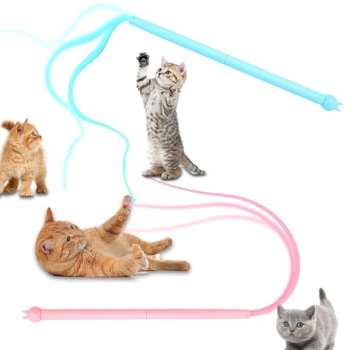 Fosoloni 2 Stück Katzenangel Lang, Silikon Teaser-zauberstab Für Katzen, Interaktives Katzenstab Katzenspielzeug, Weicher Teaser-Zauberstab Für Den Heimkäfig, Tragbares Haustierspielzeug Zum Erkunden Fosoloni 2 Stück Katzenangel Lang, Silikon Teaser-zauberstab Für Katzen, Interaktives Katzenstab Katzenspielzeug, Weicher Teaser-Zauberstab Für Den Heimkäfig, Tragbares Haustierspielzeug Zum Erkunden von Fosoloni