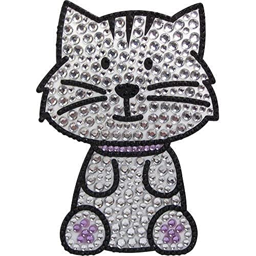 FouFou Dog 92958 Rhinestone Stickers Tabby Cat Geschenkidee Aufkleber, grau von FouFou Dog