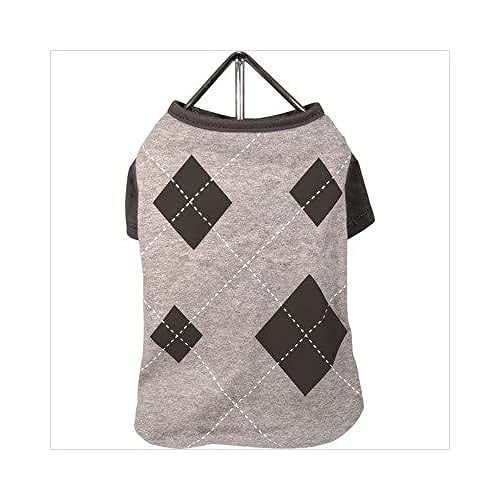 FouFou Dog FFDAT 57035 Argyle Tee Gray XL Hund T-Shirt, 1050 g von FouFou Dog