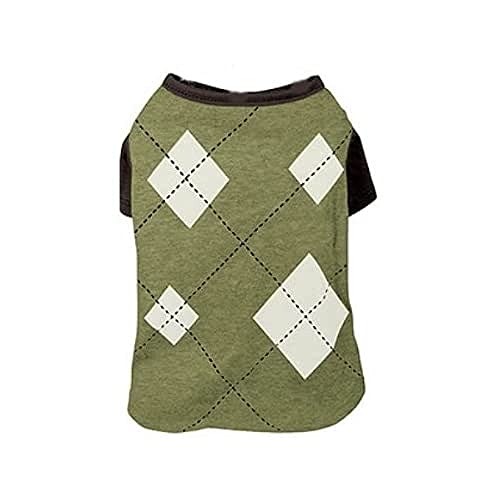 FouFou Dog FFDAT 57039 Argyle Tee Green L Hund T-Shirt, 830 g von FouFou Dog