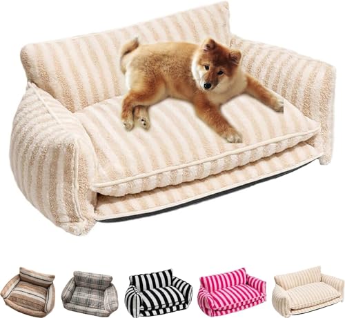 Hundebett cord Lazy Holiday Plüsch-Schlafsofa for Hunde und Katzen, Teddy-Samt-Hundebett, trendig gestreiftes doppellagiges Hunde- und Katzen-Schlafsofa aus künstlicher Lammwolle, flauschige Hunde-Sch Hundebett cord Lazy Holiday Plüsch-Schlafsofa for Hunde und Katzen, Teddy-Samt-Hundebett, trendig gestreiftes doppellagiges Hunde- und Katzen-Schlafsofa aus künstlicher Lammwolle, flauschige Hunde-Sch von FouncY