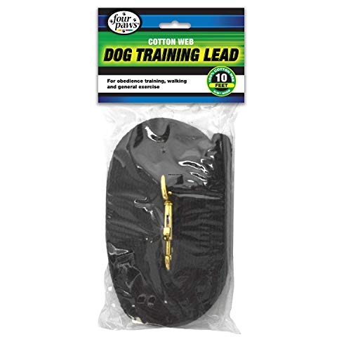 Four Paws Cotton Web Hundeleine, 3 m, Schwarz von Four Paws