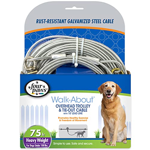 Four Paws Schweres Hunde-Laufkabel, 22,9 m Four Paws Schweres Hunde-Laufkabel, 22,9 m von Four Paws