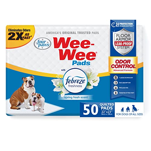Four Paws Wee-Wee Geruchskontrolle mit Febreze Frischepads Febreze Frische, 50 Stück von Four Paws