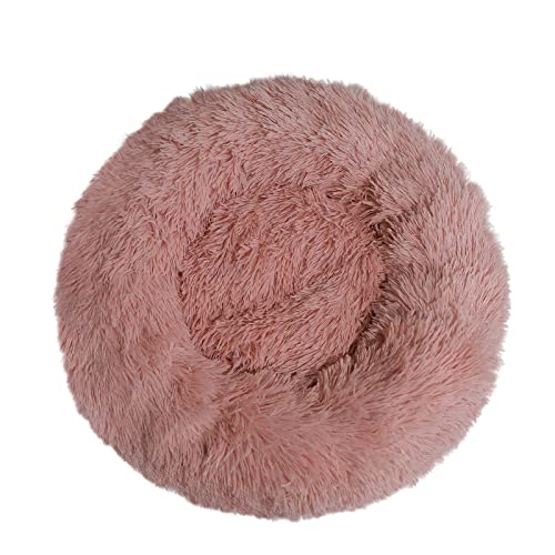 Fouriding Plüsch Donut Hunde Katzen Bett-Beruhigung Angst Haustiere Bett für Hunde Katzen Haustiere weiche Runde Kissen Betten mit Anti-Rutsch-Boden und waschbar (XL 70CM, Lotusrosa) von Fouriding