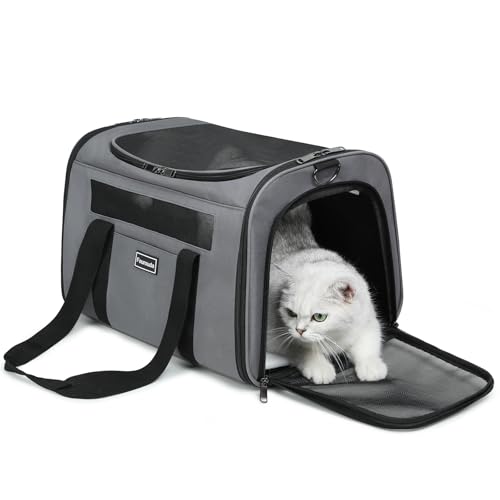 Fourouda Katzen-Reisetragetasche, faltbare Hundetragetasche, weiche Haustiertasche bis zu 9 kg, Haustier-Tragetasche, weiche Seiten, ausbruchsicher mit 4 belüfteten Fenstern, von Fluggesellschaften Fourouda Katzen-Reisetragetasche, faltbare Hundetragetasche, weiche Haustiertasche bis zu 9 kg, Haustier-Tragetasche, weiche Seiten, ausbruchsicher mit 4 belüfteten Fenstern, von Fluggesellschaften von Fourouda