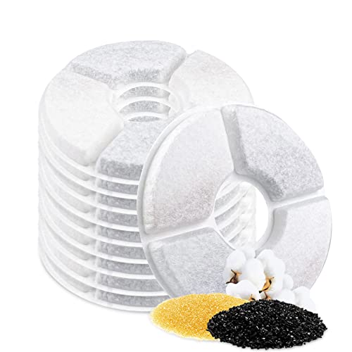 Fousenuk 10 Stück Katzenbrunnen Filter, Trinkbrunnen Filter mit Ion Enaustausch Harz und Aktivkohle, Dreifach-Filterung, Haustier Wasserbrunnen Ersatzfilter für Katzen und Hunde 2.0-2.5L Wasserspender Fousenuk 10 Stück Katzenbrunnen Filter, Trinkbrunnen Filter mit Ion Enaustausch Harz und Aktivkohle, Dreifach-Filterung, Haustier Wasserbrunnen Ersatzfilter für Katzen und Hunde 2.0-2.5L Wasserspender von Fousenuk