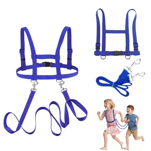 2 Stück Pferdeleine zum Spielen für Kinder, Pferdegeschirr für Kinder, Verstellbares Pferdegeschirr, Kinder Pferdegeschirr mit Extra Langer Leine, Pferdegeschirr für Kinder/Pferdespielzeug (Blau) von Fouvin