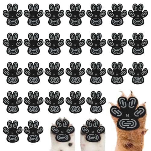 28 Stück Pfotenschutz für Hunde, Anti-Rutsch Hund Pfotenschutz, Selbstklebende Hund Schuhe, rutschfeste Hundeschuhe (M) von Fouvin