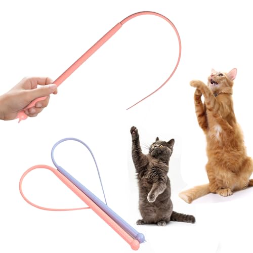 Fouvin Katzenangel Stabil, 2 Stück Katzenspielzeug, 77cm Interaktives Katzenspielzeug Selbstbeschäftigung für Kätzchen, Silikon Maus Schwanz Katze Spielzeug, für Indoor-Spiel, Rosa+Blau Fouvin Katzenangel Stabil, 2 Stück Katzenspielzeug, 77cm Interaktives Katzenspielzeug Selbstbeschäftigung für Kätzchen, Silikon Maus Schwanz Katze Spielzeug, für Indoor-Spiel, Rosa+Blau von Fouvin