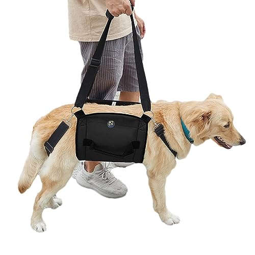 Foway Hebegeschirr für Hunde | Rucksack Haustierbeinstütze | Atmungsaktive Treppenhilfe, verstellbare, robuste Gehhilfe für behinderte, alte, gelähmte Hunde von Foway