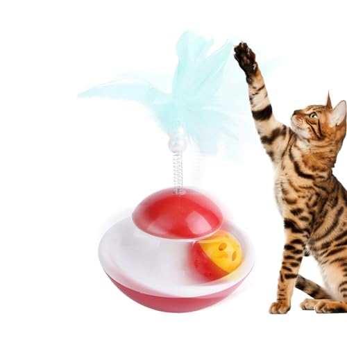 Foway Katzenfederspielzeug, interaktives Katzenspielzeug | Drehbares Katzenspielzeug für Wohnungskatzen | Lustiges Katzenfederspielzeug, Kätzchen-Kauspielzeug, interaktives Katzenspielzeug für von Foway