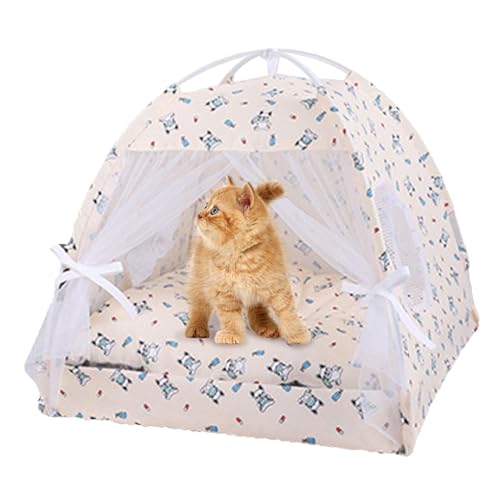 Foway Katzenzeltbett, Katzenzelte für Hauskatzen | Tragbare Katzenhöhlen-Spielzelte - Haustier-Sonnenschutz, halbgeschlossenes Haustierhöhlennest mit Blumenmuster, faltbares Hundezeltbett zum Spielen Foway Katzenzeltbett, Katzenzelte für Hauskatzen | Tragbare Katzenhöhlen-Spielzelte - Haustier-Sonnenschutz, halbgeschlossenes Haustierhöhlennest mit Blumenmuster, faltbares Hundezeltbett zum Spielen von Foway