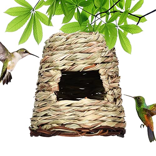Dekoratives Kolibri-Haus | Handgewebtes Kolibri-Nest für draußen,Vogelhaus-Dekoration, ökologische Vogelhäuschen, Vogelschutzbucht zum Bewohnen von draußen hängendem Baum Fowybe von Fowybe