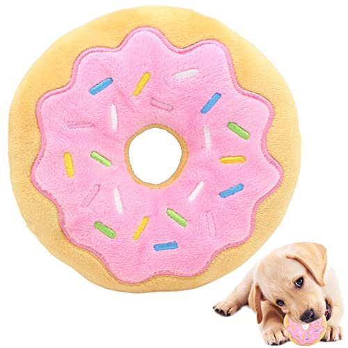 Fowybe Donut Plüsch Quietschendes Hundespielzeug | Gefüllte Donut-Beißspielzeuge für Hunde,Donut Kauspielzeug für Hunde, Partyzubehör, Geschenke für Hundewelpen von Fowybe
