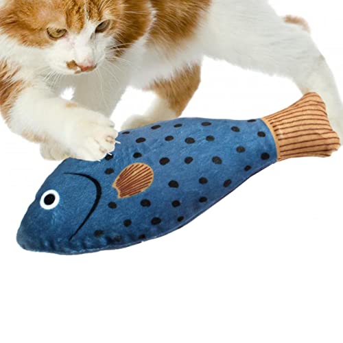 Fowybe Floating Fish Katzenspielzeug,Katzenkauspielzeug für Aggressive Kauer | Niedliches Katzen-Kätzchen-Spielzeug in Fischform für Katzen im Innenbereich. Interaktives gefülltes von Fowybe