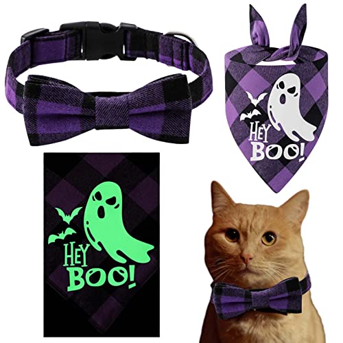 Fowybe Halloween-Haustier-Bandanas | Reflektierende Halloween-Dreieck-Lätzchen - Auffälliger Gitter-Haustierkragen-Schal, Halloween-Haustier-Halstuch, Feiertagskostüme, Zubehör Fowybe Halloween-Haustier-Bandanas | Reflektierende Halloween-Dreieck-Lätzchen - Auffälliger Gitter-Haustierkragen-Schal, Halloween-Haustier-Halstuch, Feiertagskostüme, Zubehör von Fowybe