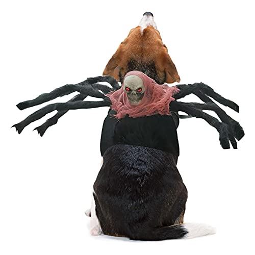 Fowybe Halloween Spinne Kostüm Haustier Cosplay Kostüm Horror Simulation Plüsch Große Spinnenflügel Verkleiden Verstellbarer Klettverschluss für Weihnachtsfeier Kleine Mittelgroße Hunde und Katzen von Fowybe