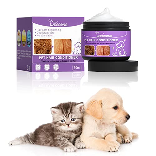Fowybe Haustier-Conditioner, Tierhaarspülung für Hunde, Natürliche Tierhaarpflegecreme, um das Haar Ihres Haustieres flauschig und weich zu Machen, ohne Verwicklungen von Fowybe