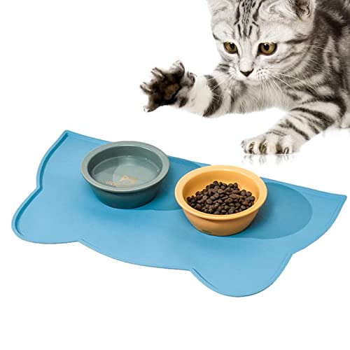 Fowybe Hund Katze Futtermatte - wasserdichte Hundefuttermatte aus Silikon - Haustier-Tischset für Hund und Katze, Rutschfester, wasserdichter Hund-Katzennapf-Tischset von Fowybe