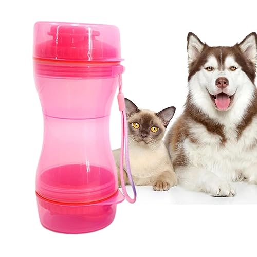 Fowybe Hunde-Reisewasserflasche - 2-in-1-Hundewasserflasche | Hundewasserbecher mit Trinkfutter und Futterbehälter für Haustiere, Welpen, Katzen, Hunde von Fowybe