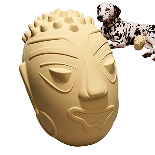 Fowybe Hundekauspielzeug für Aggressive Kauer - Robustes Hundespielzeug für Aggressive Kauer,Gummi-Buddha-Kopf-Hundespielzeug für mittelgroße und große Hunde, interaktives Hundespielzeug von Fowybe