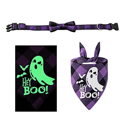 Fowybe Katzen-Halloween-Kostüme,Leuchtendes Dreieck Lätzchen Halsband Haustier Dekoration | Kreatives Feiertags-Haustier-Gitterhalsband, Halloween-Themenmuster für Hunde und Katzen Fowybe Katzen-Halloween-Kostüme,Leuchtendes Dreieck Lätzchen Halsband Haustier Dekoration | Kreatives Feiertags-Haustier-Gitterhalsband, Halloween-Themenmuster für Hunde und Katzen von Fowybe
