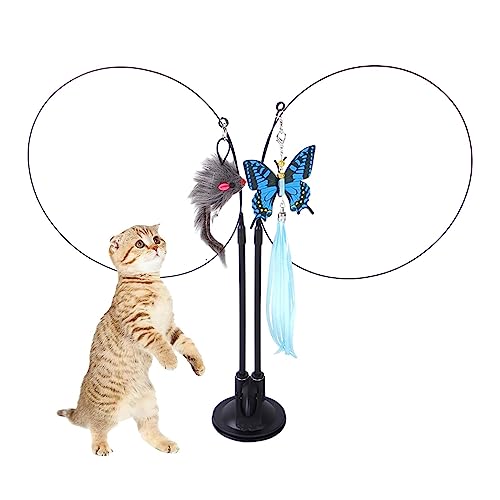 Fowybe Katzen-Stäbchen,Katzen-Teaser-String | Tragbares Katzenspielzeug für die Entwicklung, interaktiver Katzenspielzeug für den Innenbereich für Kätzchen, Welpen, Haustiere Fowybe Katzen-Stäbchen,Katzen-Teaser-String | Tragbares Katzenspielzeug für die Entwicklung, interaktiver Katzenspielzeug für den Innenbereich für Kätzchen, Welpen, Haustiere von Fowybe