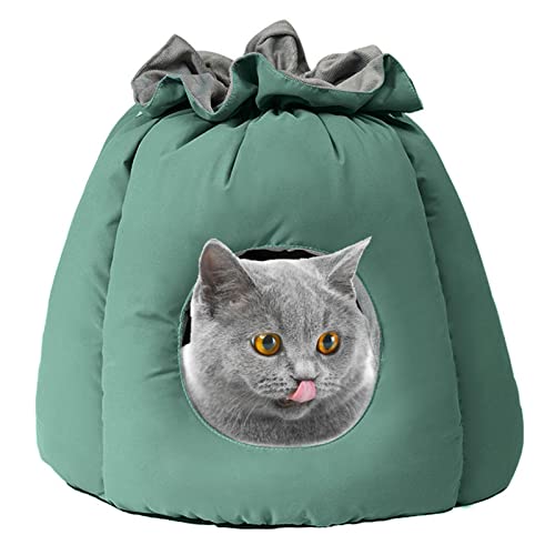 Fowybe Katzenbetthöhle | Geldsackförmiges Katzenhöhlenbett - Haustier-Schlafbett für Katzen und kleine Hunde, süßes Katzenbett aus Baumwolle von Fowybe