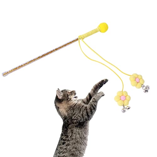 Fowybe Katzenstockspielzeug - Interaktives Kätzchenspielzeug | Interaktives Indoor-Katzenspielzeug, Kätzchenspielzeug für Katzenkätzchen-Übungen von Fowybe