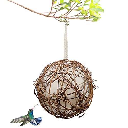 Fowybe Kolibri-Nisthaus - Kolibri-Nesthaus mit Lanyard,Vogelzubehör Natürliches Rattannest zum Nisten von Vögeln zum Basteln Fowybe Kolibri-Nisthaus - Kolibri-Nesthaus mit Lanyard,Vogelzubehör Natürliches Rattannest zum Nisten von Vögeln zum Basteln von Fowybe