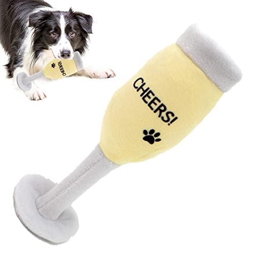 Fowybe Plüsch-Hundespielzeug,Welpe Bier Spielzeug | Wasserflasche Hundespielzeug, Valentine's Rose Quietschendes Haustierspielzeug für kleine und mittlere Haustiere von Fowybe