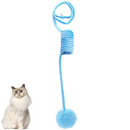 Fowybe Spring Katzenspielzeug - Cat Spring Plüsch Ball Spielzeug,Fun Scratch Cat Toy, Cat Pet Spring Plüschball, Teaser Play Chewing Scratch Catch Toy für Katzen Kätzchen von Fowybe